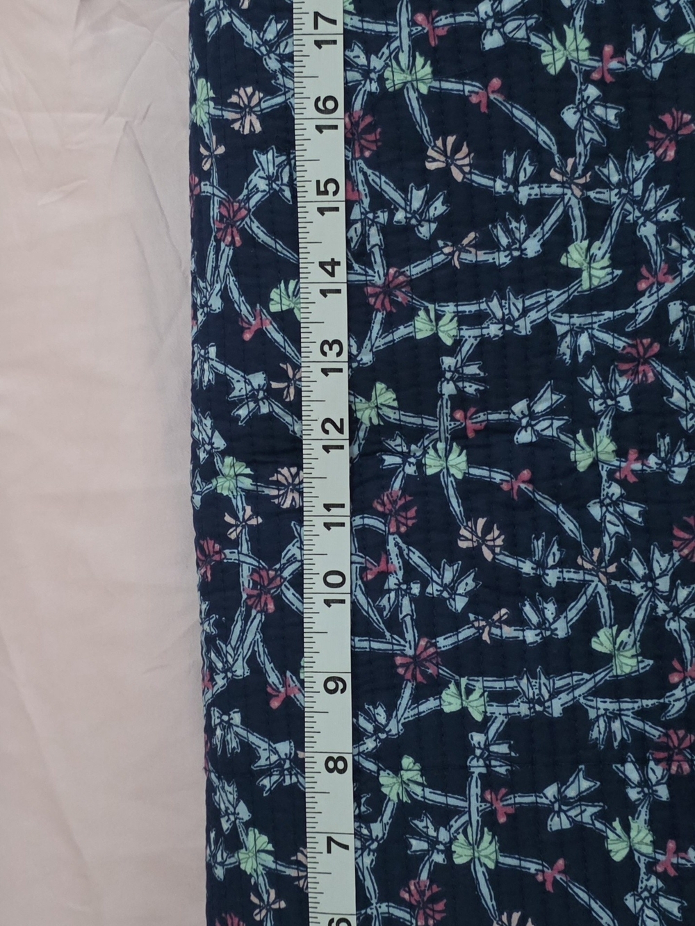 Simply Southern Navy Floral Quilted Button-Down with Striped Ruffle TIE FRONT - Picture 10 of 10